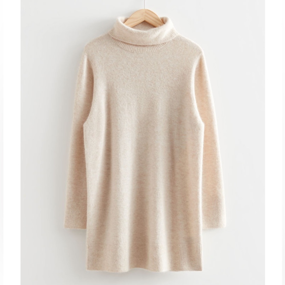 & Other Stories Relaxed Wool Turtleneck dress